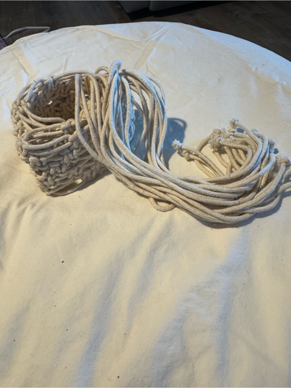 Handmade Cotton Macramé belt in Cream